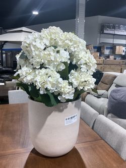 Faux White Hydrangea Plant Arrangement