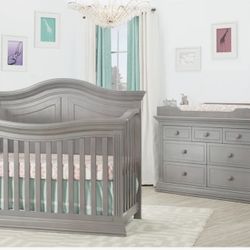 Convertible Crib, Dresser, Crib Mattress, Full Mattress