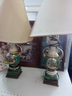 Pair of Vintage Porcelain Table Lamps