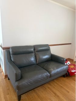 Gray Leather Sofa