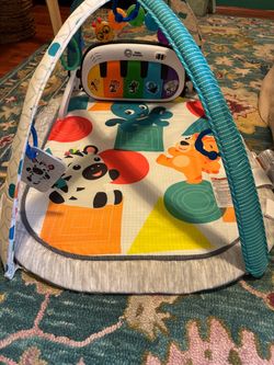 Baby Einstein Kickin' Tunes 4-in-1 Infant Baby Activity Gym & Tummy Time Play Mat with Piano