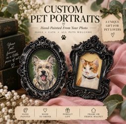 Custom Pet Portrait from Your Photo | Hand-Painted Pet Art