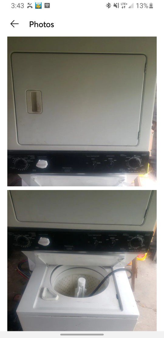 Kenmore Washer/dryer Stacked Combo