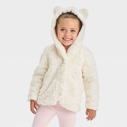 5T Toddler Faux Fur Bear Jacket - Cat & Jack Off-White