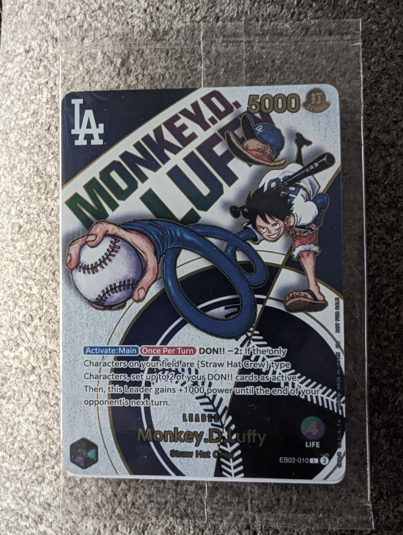 One Piece Monkey D. Luffy Dodgers Promo Card Rare Limited Edition