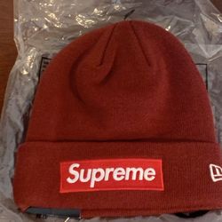 Supreme New Era Box Logo Beanie (FW22) Cardinal