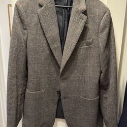 Tailored-Fit Tweed Plaid Blazer Men