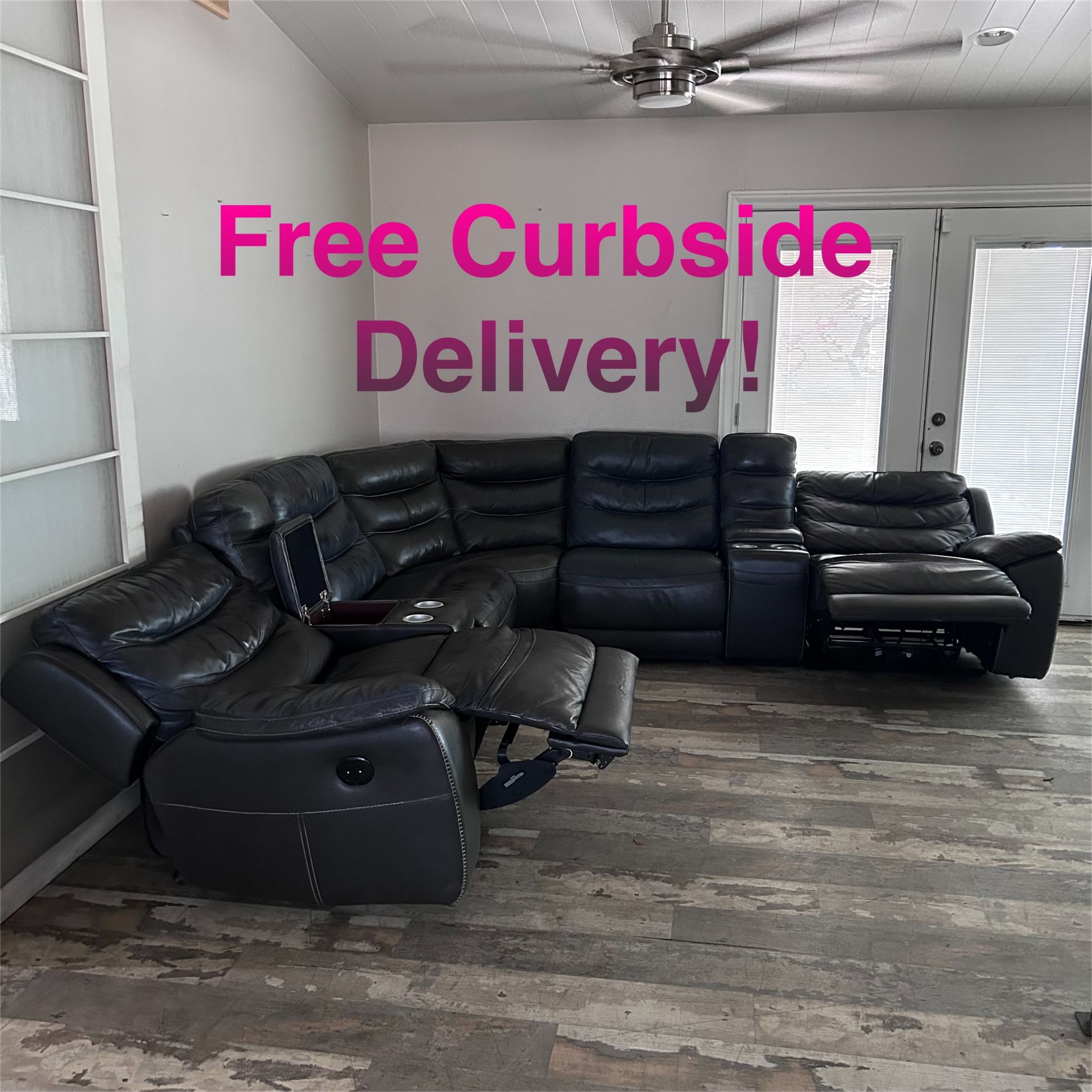 Free Curbside Delivery! Grey Electric Sectional Couch