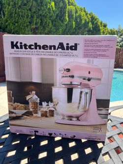 KitchenAid KSM150PSPK 5 Qt Pink Tilt-Head Stand Mixer 325W Bowl Beater Hook Whip