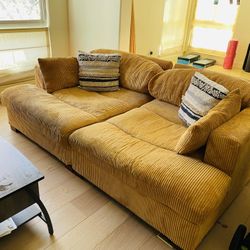 Stoneville 83.85 Wide Modern upholstered Square Armrests Sofa & Chaise With Solid Wood Leg