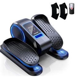 Under Desk Elliptical Machine, Electric Ellipse Leg Exerciser for Senior, 12 Adjustable Speeds Quiet and Portable Seated Pedal Exerciser for Training 