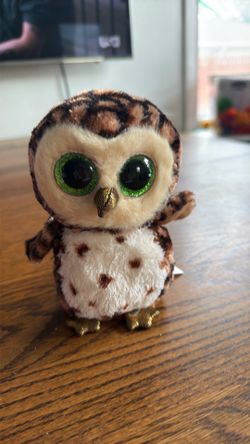 Vtg 2018 TY Beanie Boo’s Plush Toy Owl Bird 7” Big Sparkle Eyes