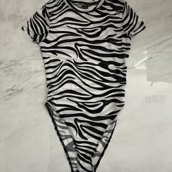 Shein mesh zebra print bodysuit