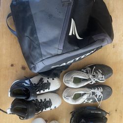 Baseball Backpack With 2 Pairs Of Cleats, Gloves And 2 Balls