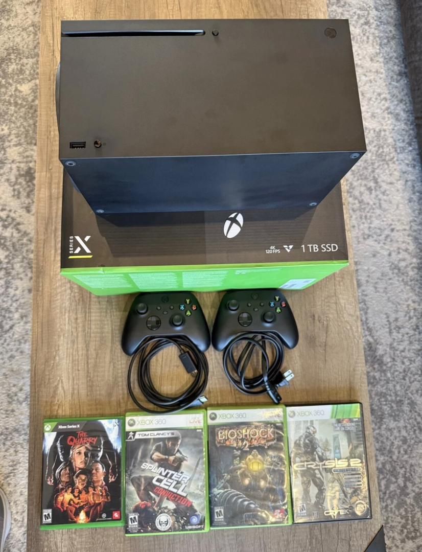 Series X Bundle 1TB SSD Home Console - Black + Controllers & Games 
