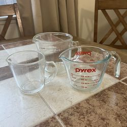 3 Pyrex Measuring Cups 