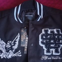 "REASON BRAND" {Grind Over Glory} Varsity Jacket