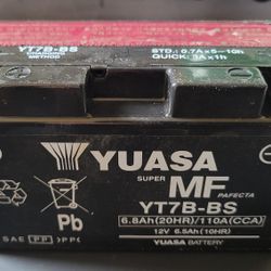 NEW Battery Moto UTV Yuasa YUAM62T7B YT7B-BS Maintenance Free AGM Battery with Acid pack