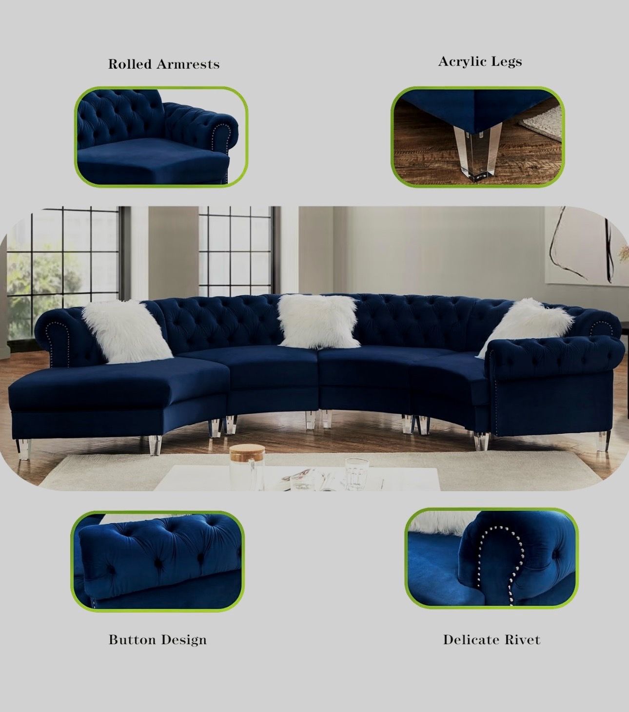 Blue Sectional Used