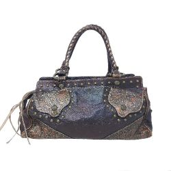 Claudia Women's Purse Brown Tooled Leather Studded Western Shoulder Bag Y2K 90s