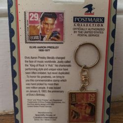 Elvis Presley Keychain USPS Postmark Collection Commemorative Postage Stamp 1992