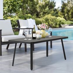 Outdoor patio coffee table, steel, rectangular, black BRAND NEW