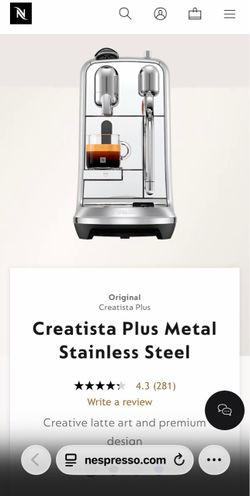 Nespresso Creatista Plus Stainless Steel Coffee Machine