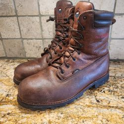 Red Wing Boots Mens 12 Burgundy Brown Leather 9" Electrical 1202 EH