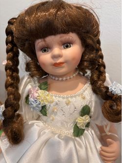 Vintage Porcelain Brunette Ballerina Doll