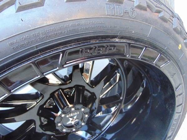 33 12.50 22 RDR MUD Tires & 22X14 Black/Chrome Insert RBP Rims *6 LUG*