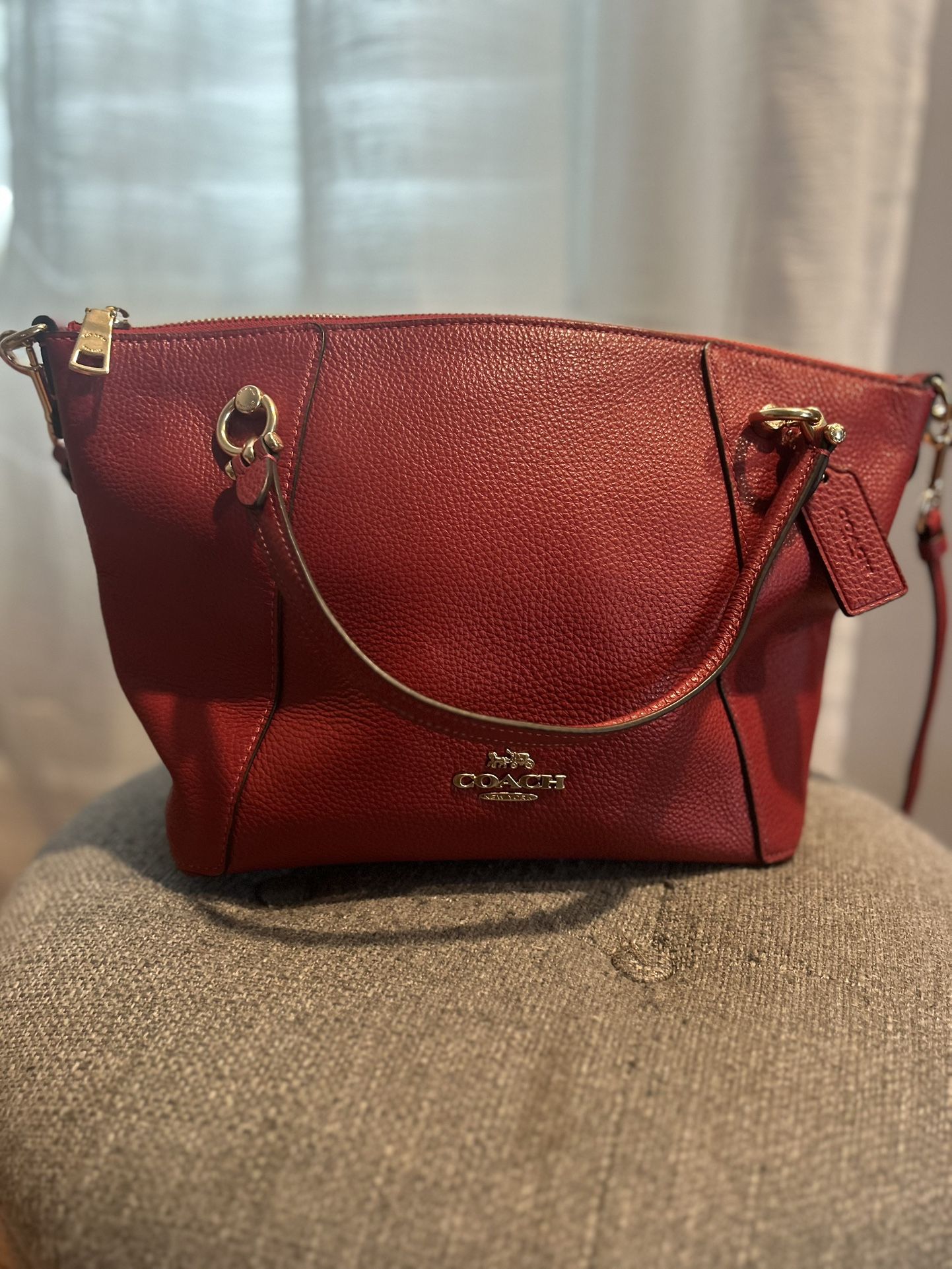 Coach Red Leather Shoulder Bag