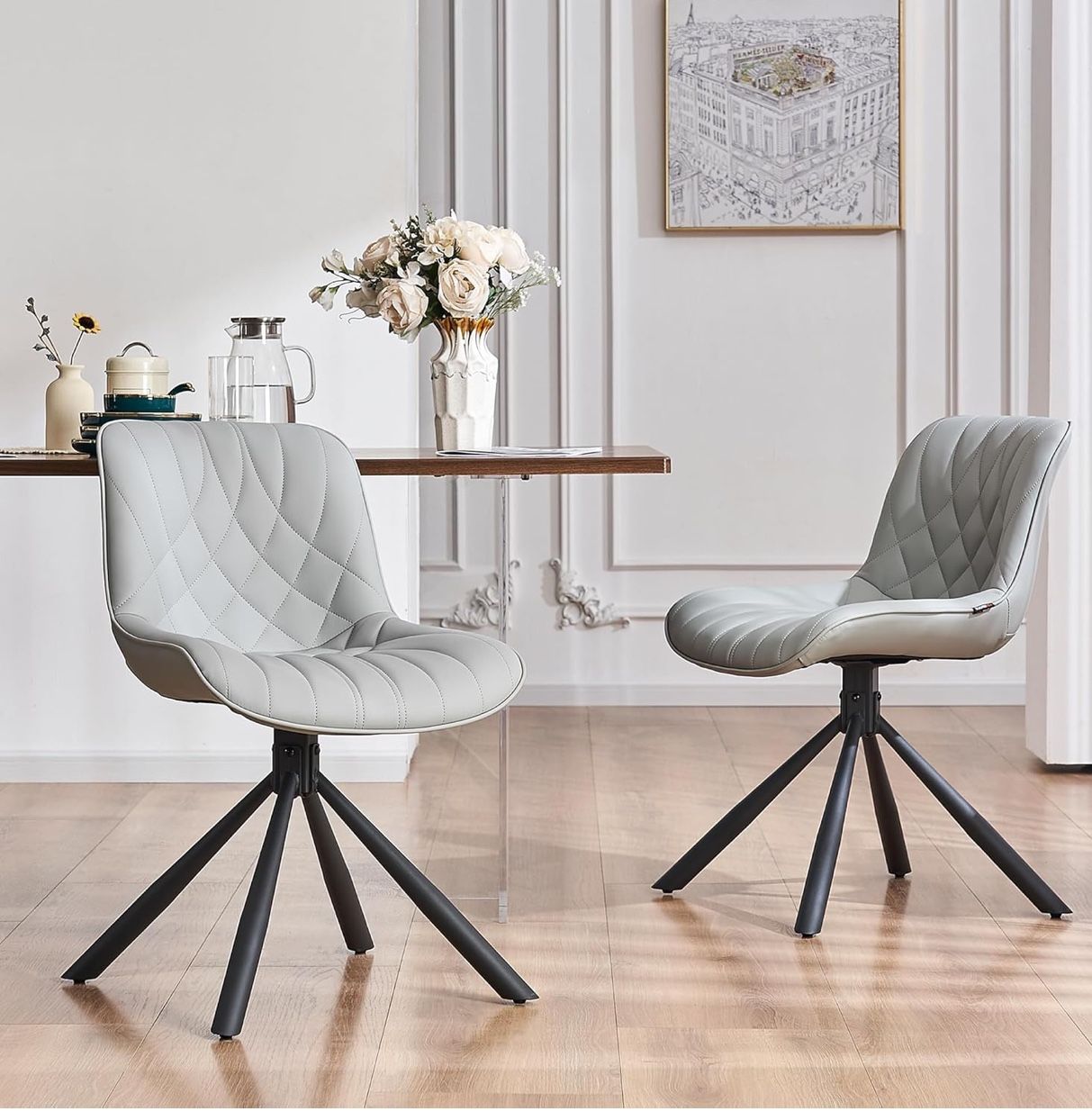 YOUNUOKE Upholstered Dining Chairs Set of 2