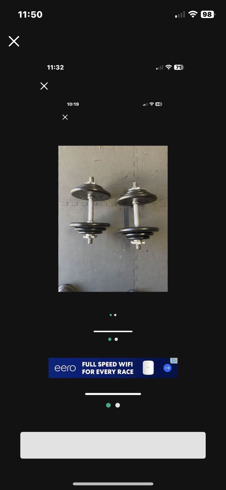 Dumbbells.       60 Dollars 