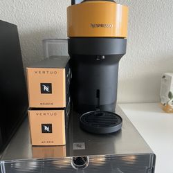 Nespresso Machine, Milk Frother, and Pods