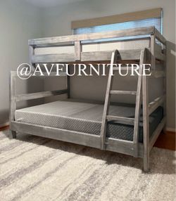 Twin Full Bunk Bed and 2 Mattresses