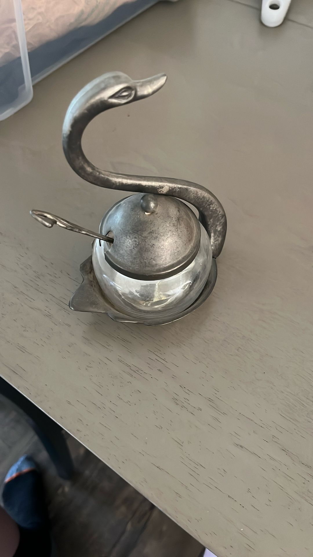 Mid 20th Century Swan Sugar Bowl