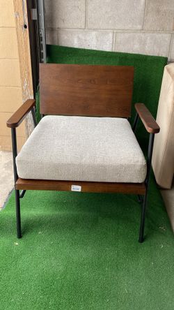 NEW Project 62 Wood & Iron Retro Lounge Chair 
