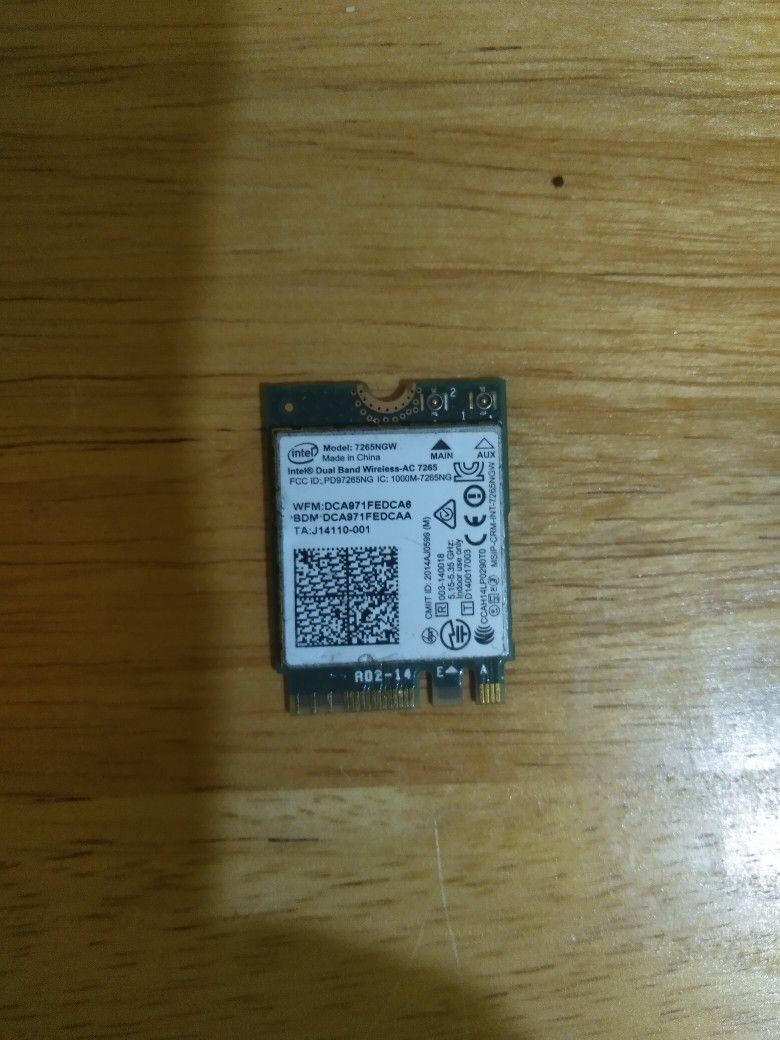 Intel Dual Band WiFi Cards