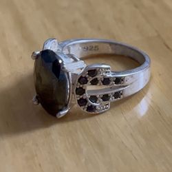 Women’s Sterling Silver Onyx Ring 