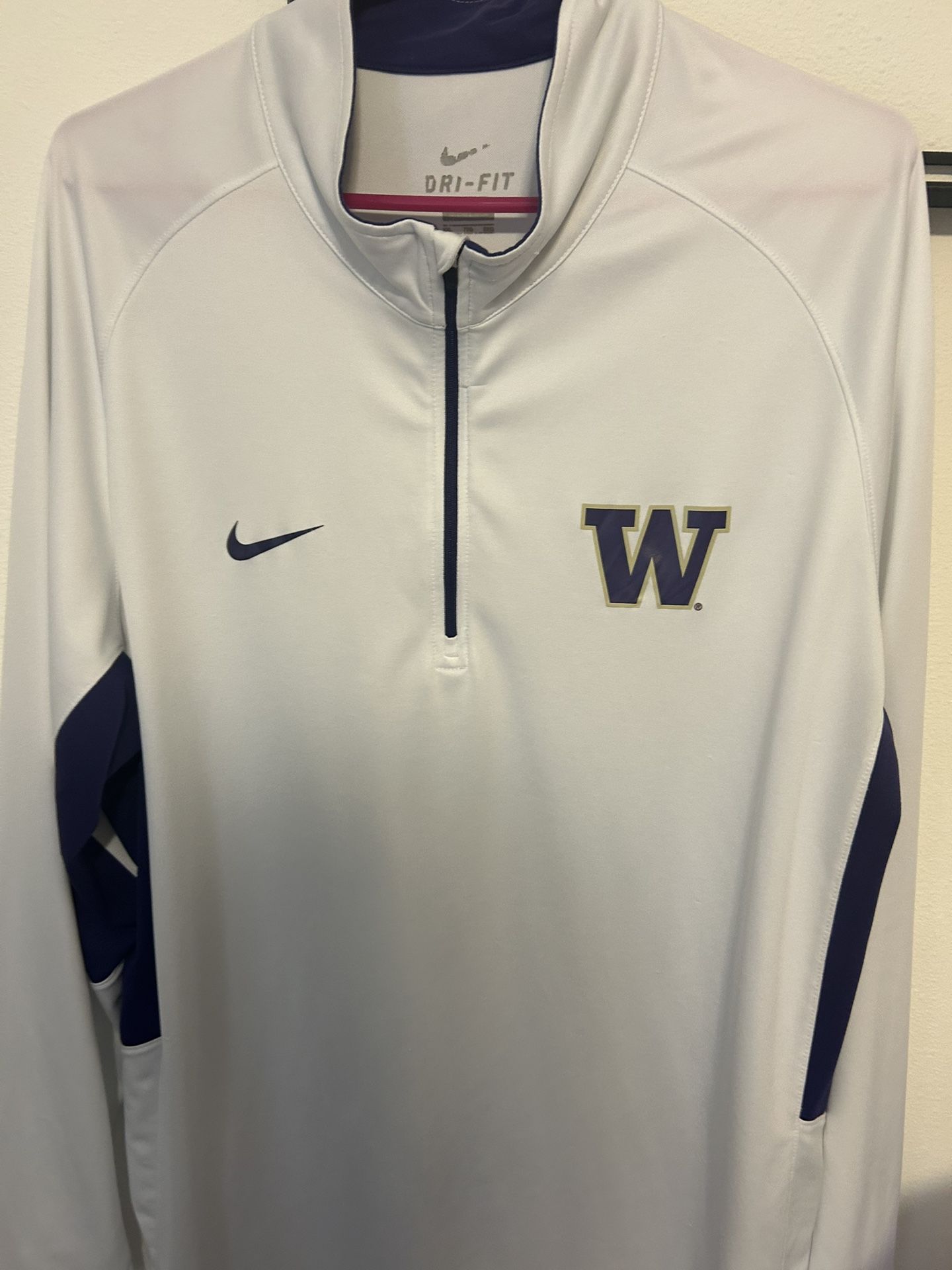 Nike Mens Washington Huskies Dri Fit 1/4 Zip Pullover 2XL White