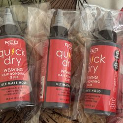 RED Quick Dry Hair Glue Ultimate Hold Pack Of 3 All Brand New