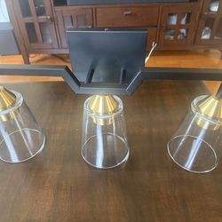 Edvivi 3-Light Bathroom Light Fixtures, Black