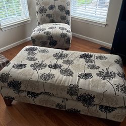 Chair And Long Ottoman/coffeetable 