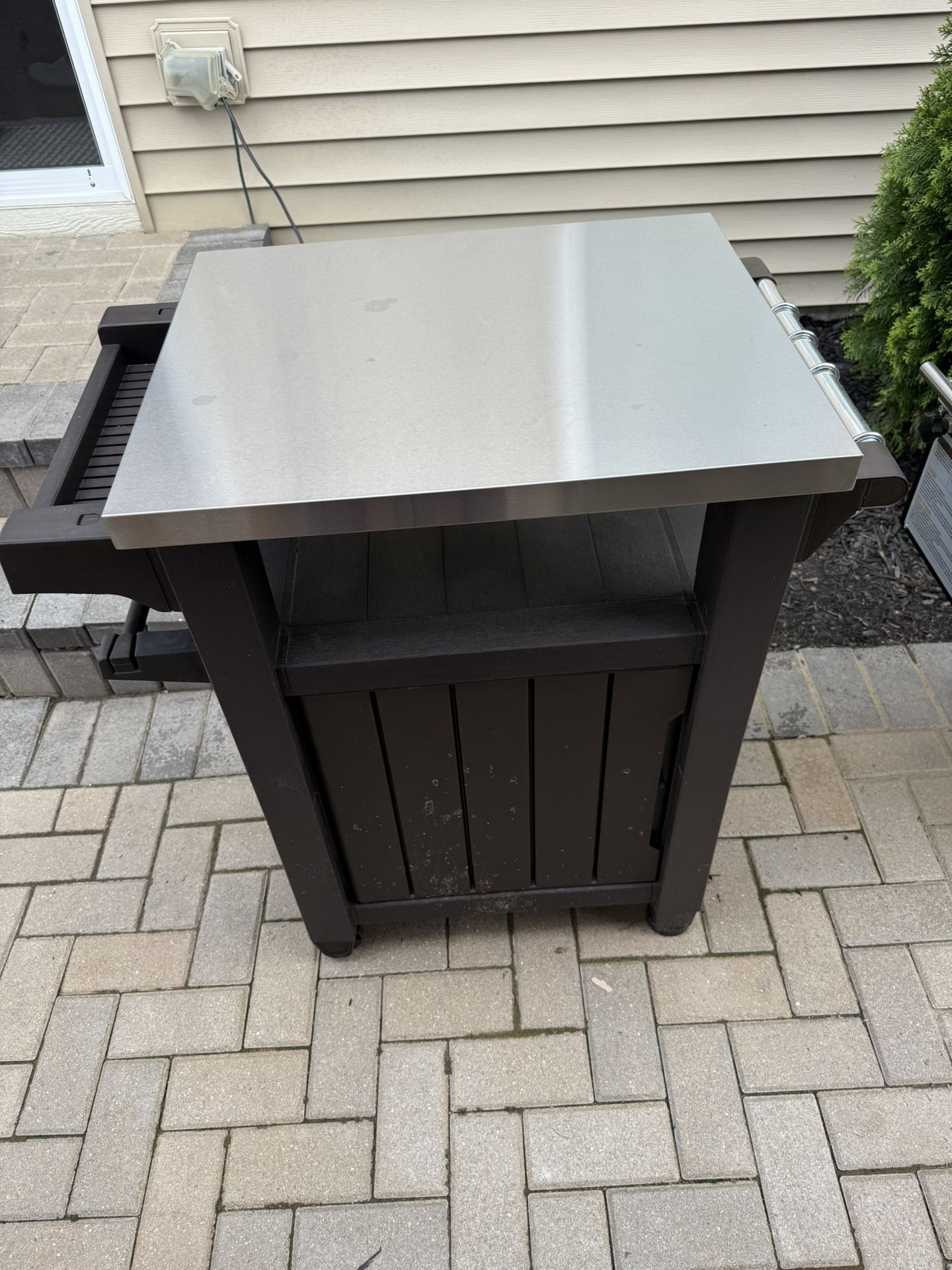 Outdoor Patio Utility Grill Bar Cart
