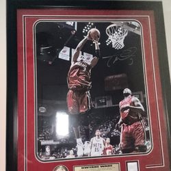 Signed Dwayne Wade Picture Frame 