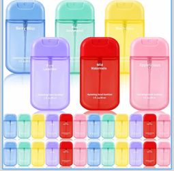 24 Pack Hand Sanitizer Spray, Translucent Colored Card Bottle Design