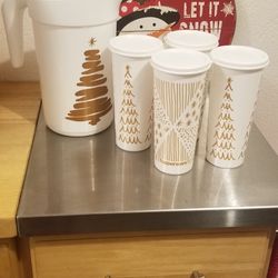 TREE TIDINGS BEVERAGE SET TUPPERWARE