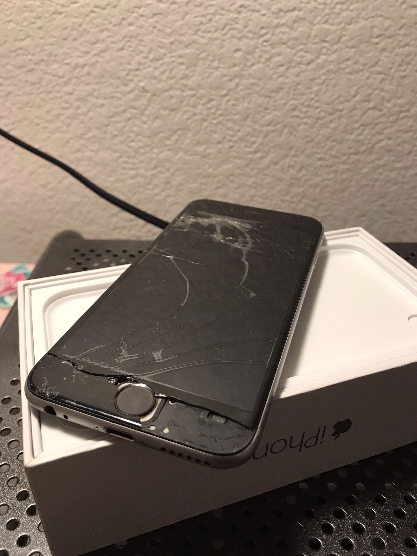 iPhone 6 screen cracked still works great though.