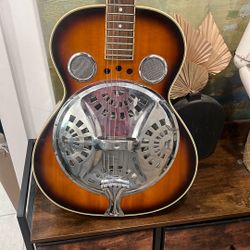 Regal  Resonator Vintage Sunburst Acoustic Guitar 