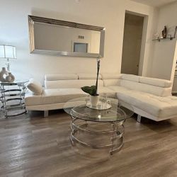 WHITE LEATHER SECTIONAL 😍🤍😍🤍